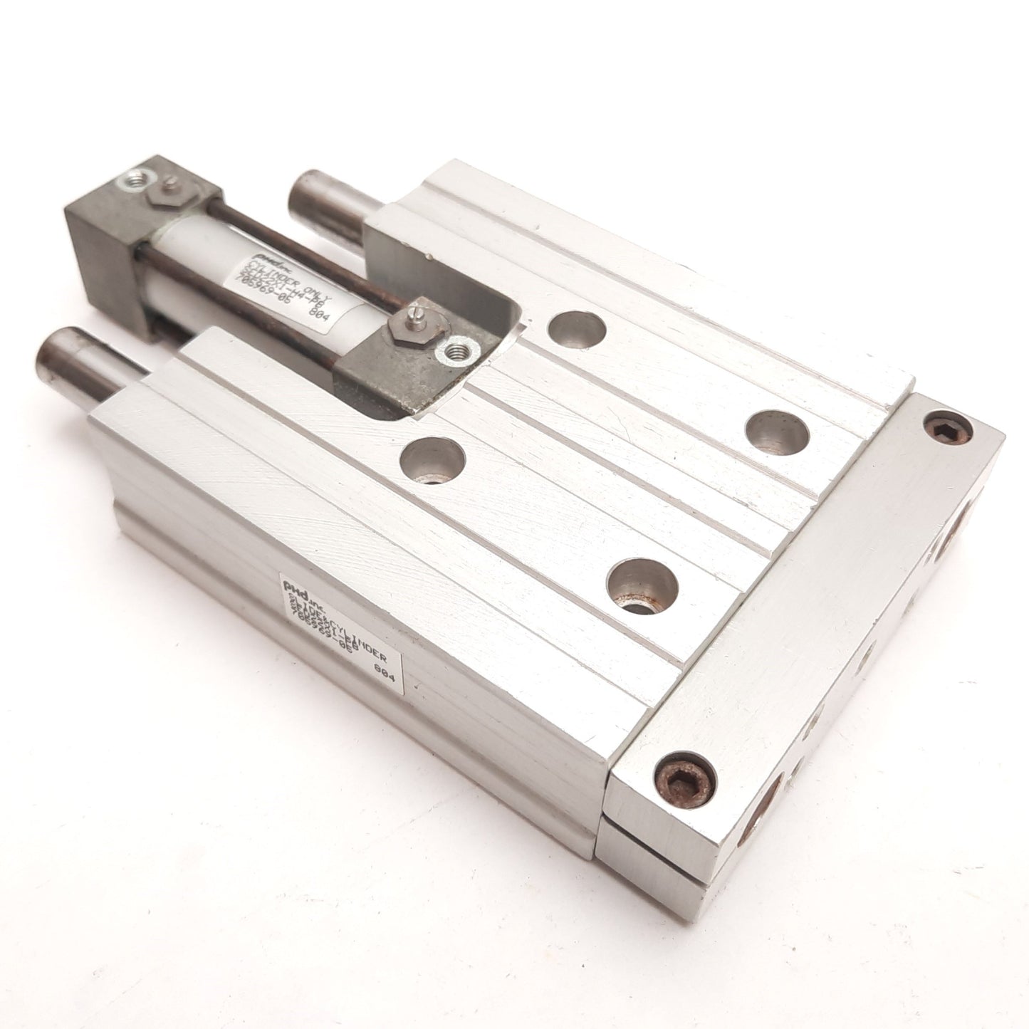 Used PHD SED22X1-PB Slide Guided Cylinder, Bore: 3/4", Stroke: 1", Ports: 10-32UNF