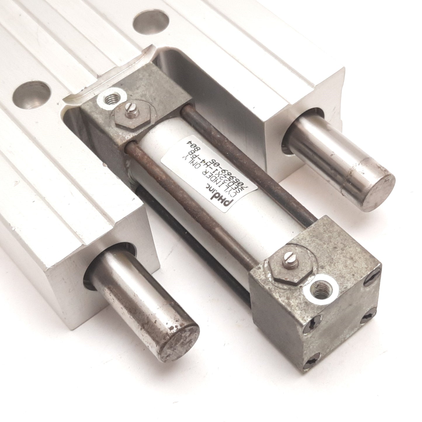 Used PHD SED22X1-PB Slide Guided Cylinder, Bore: 3/4", Stroke: 1", Ports: 10-32UNF