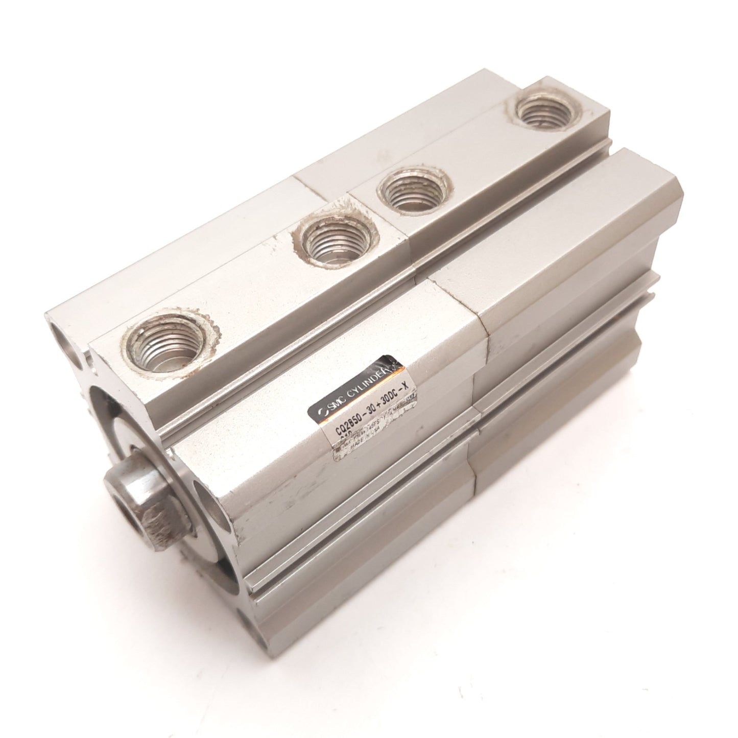 Used SMC CQ2B50-30+30DC-X Pneumatic Cylinder, 2x Actuators, Bore: 50mm, Stroke: 30mm