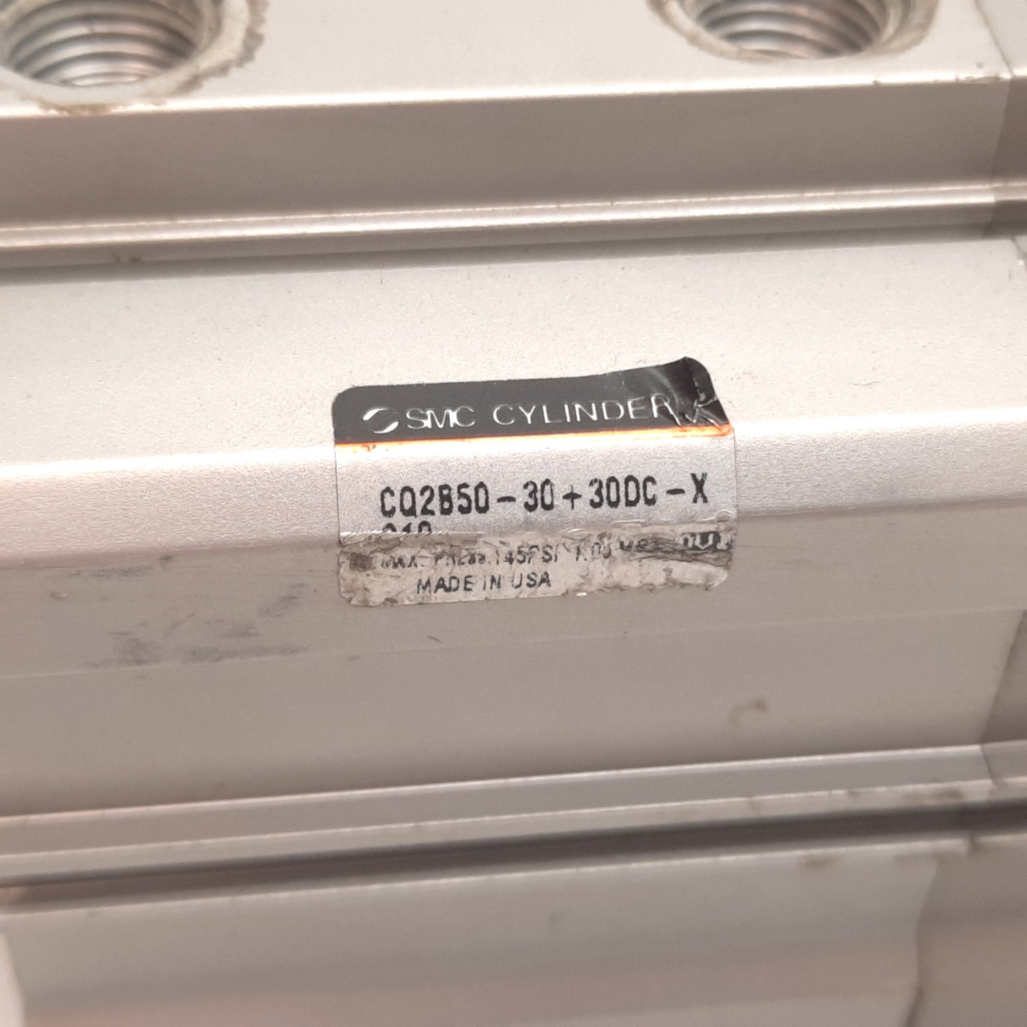 Used SMC CQ2B50-30+30DC-X Pneumatic Cylinder, 2x Actuators, Bore: 50mm, Stroke: 30mm