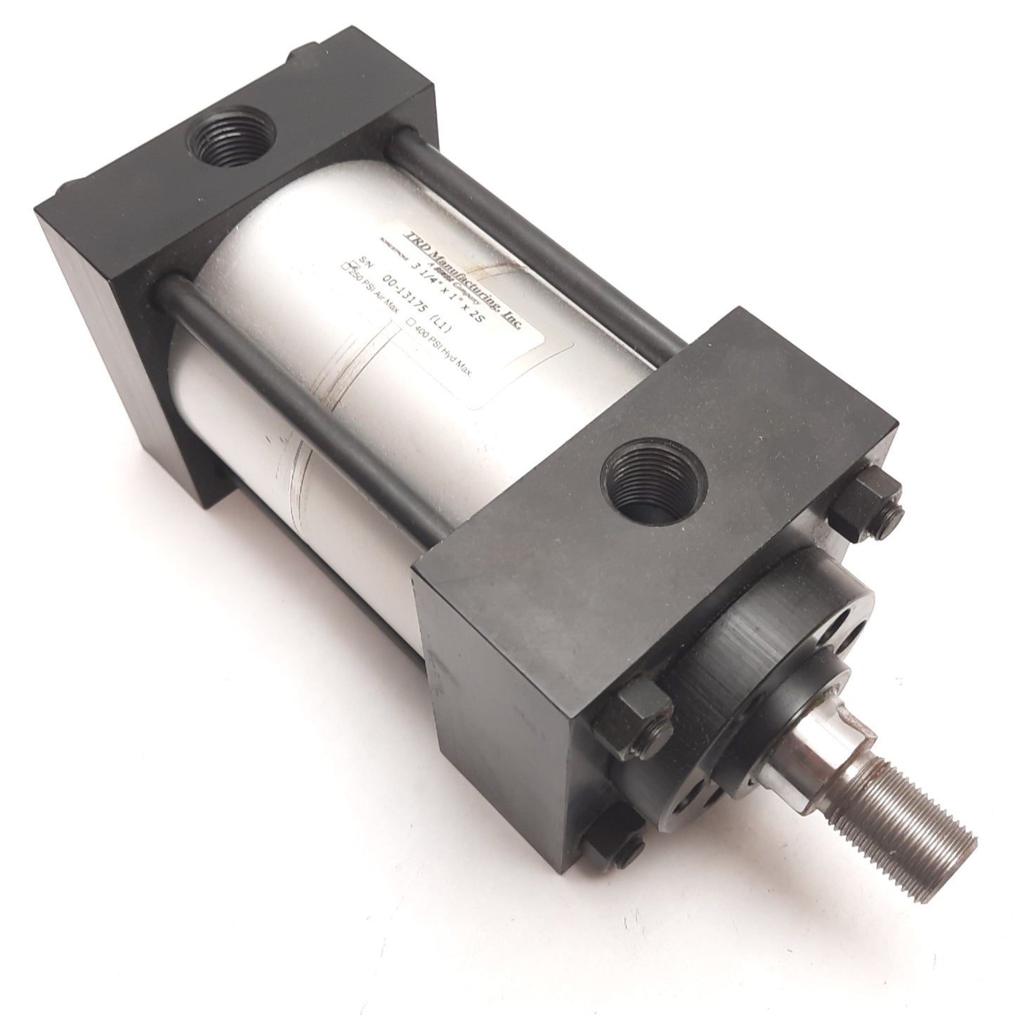 New – Open box TRD 31/4x1x2S Cylinder, Bore: 3.25", Stroke: 1", Ports: 1/2" NPT, 250psi Max