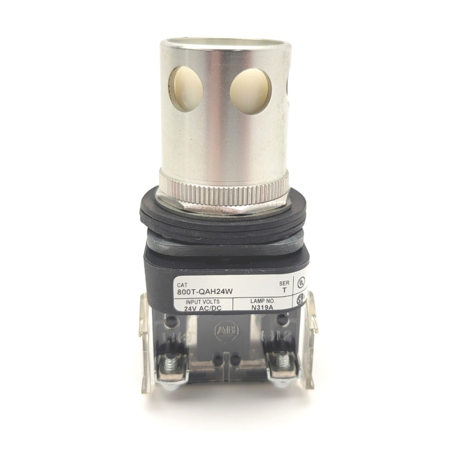 Used Allen Bradley 800T-QAH24W Illuminated White Shielded Push Button 24VDC, 600V