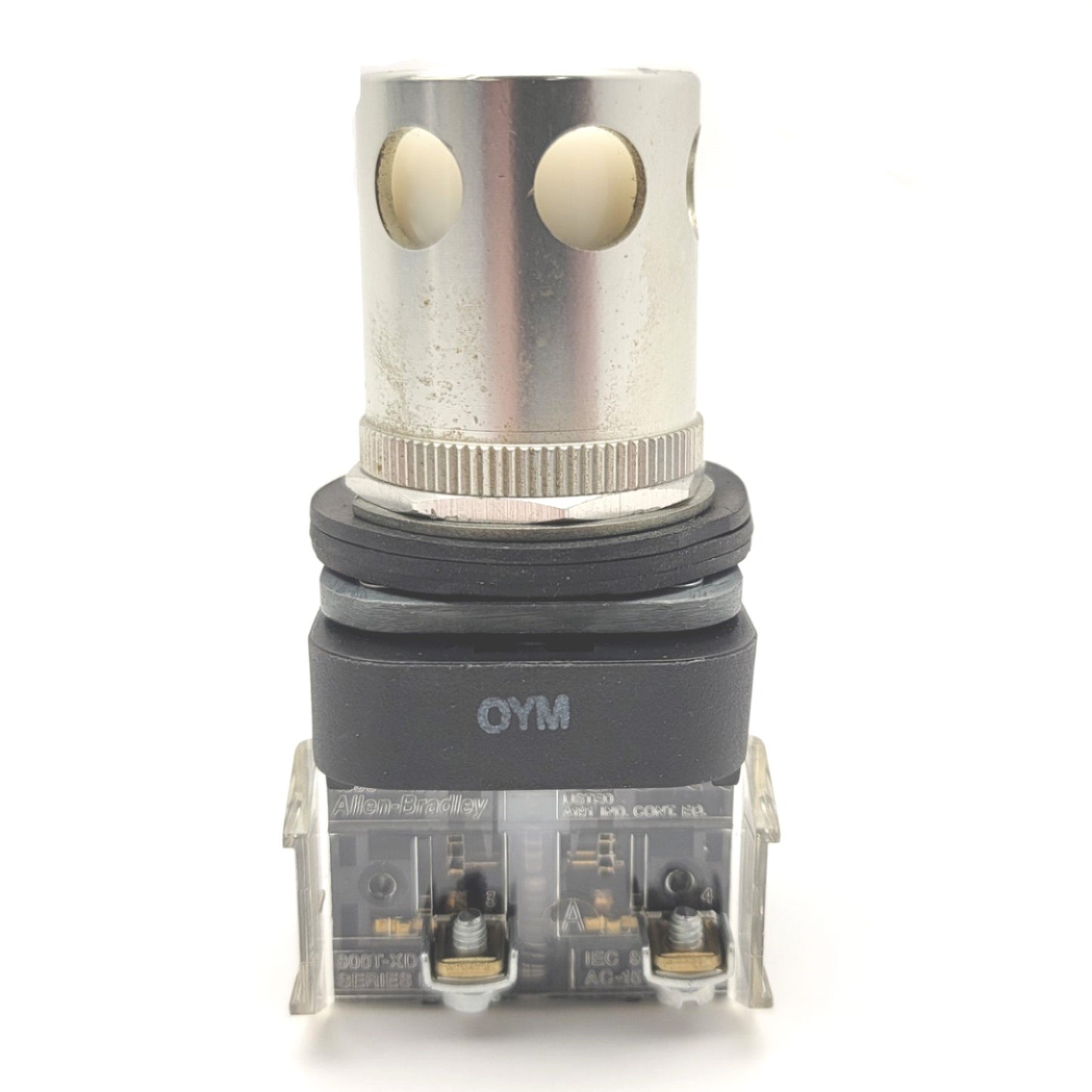 Used Allen Bradley 800T-QAH24W Illuminated White Shielded Push Button 24VDC, 600V