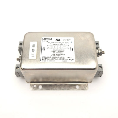 Used Corcom 6FC10 Single Phase EMI Line Filter For Frequency Converters 120/250VAC 6A