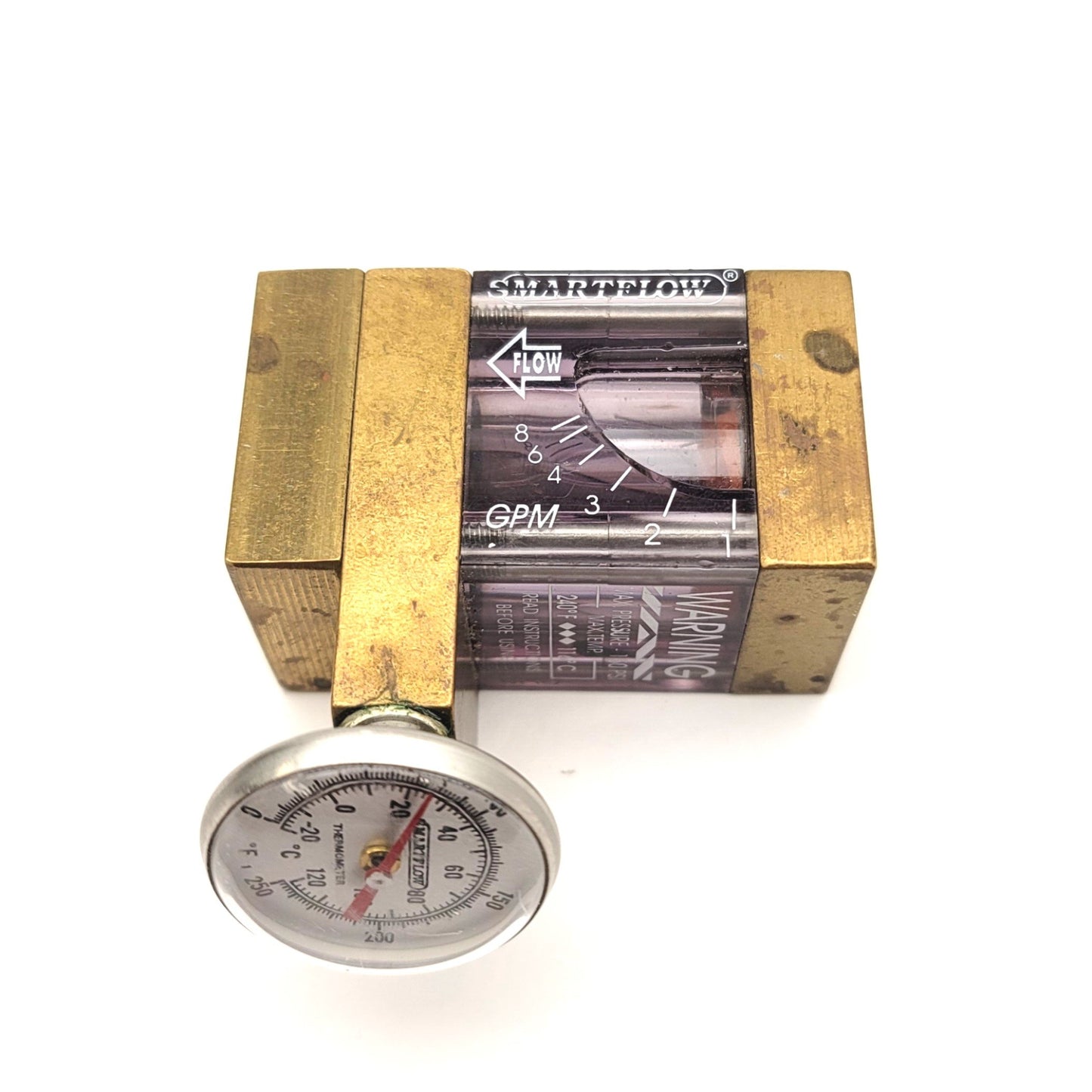 Used SMARTFLOW F2-C3-80 Mechanical Flowmeter 1.0-8.0GPM, 1/4"NPT, 150psi Max, 0-240°F