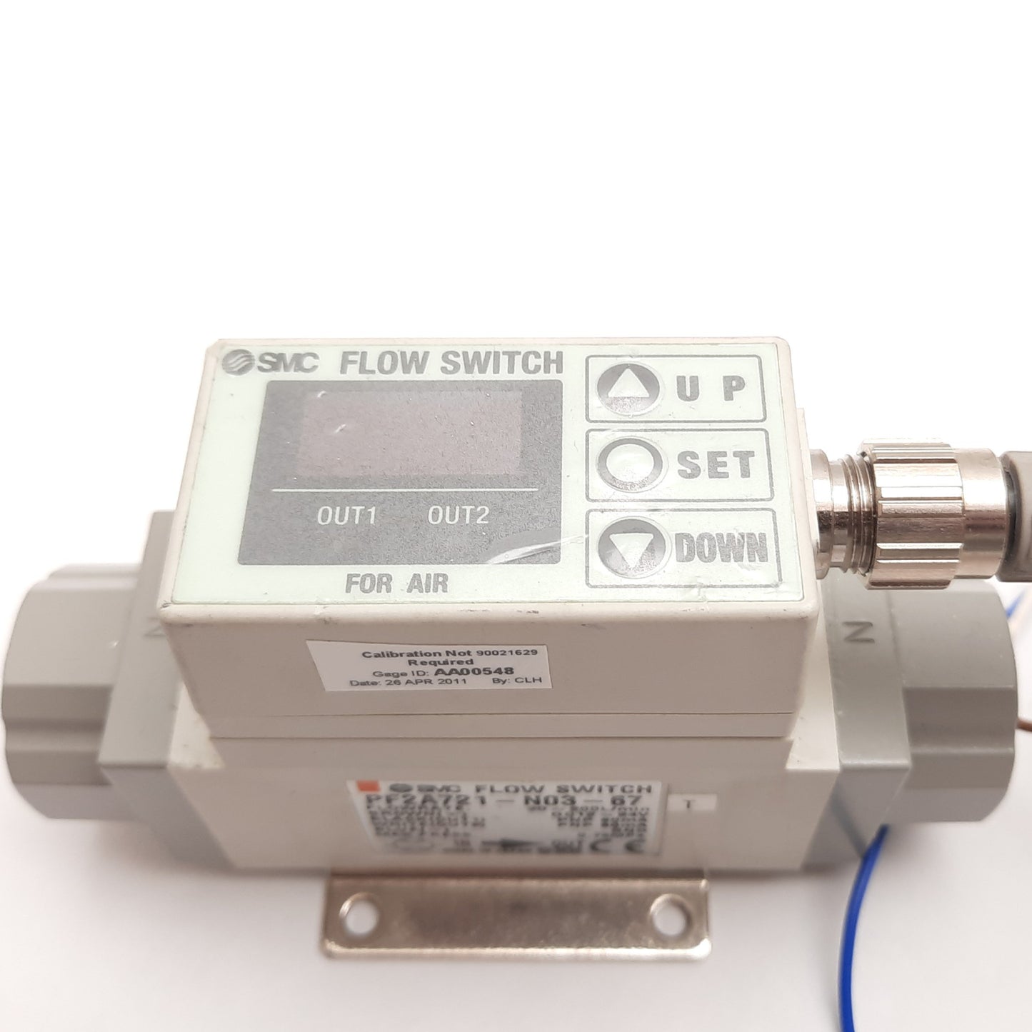 Used SMC PF2A721-N03-67 Digital Flow Switch, 12-24VDC, 20-200L/min, 0.75MPa, PNP