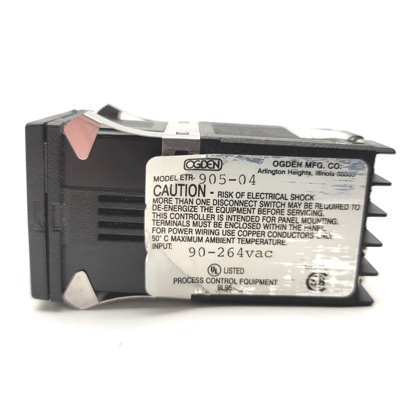 Used Ogden ETR-905 1/16 DIN Temperature Controller 90-264VAC, J-Type TC, Relay Output