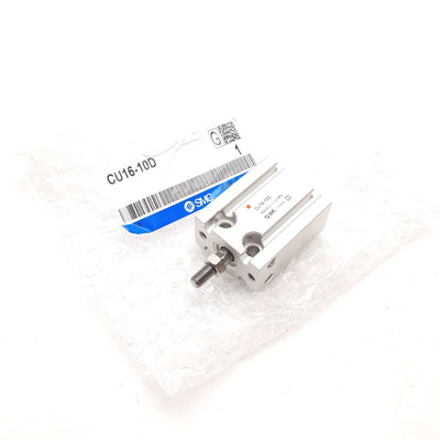 New SMC CU16-10D Pneumatic Cylinder, Bore: 16mm, Stroke: 10mm, 0.1-0.7MPa, M5x0.8