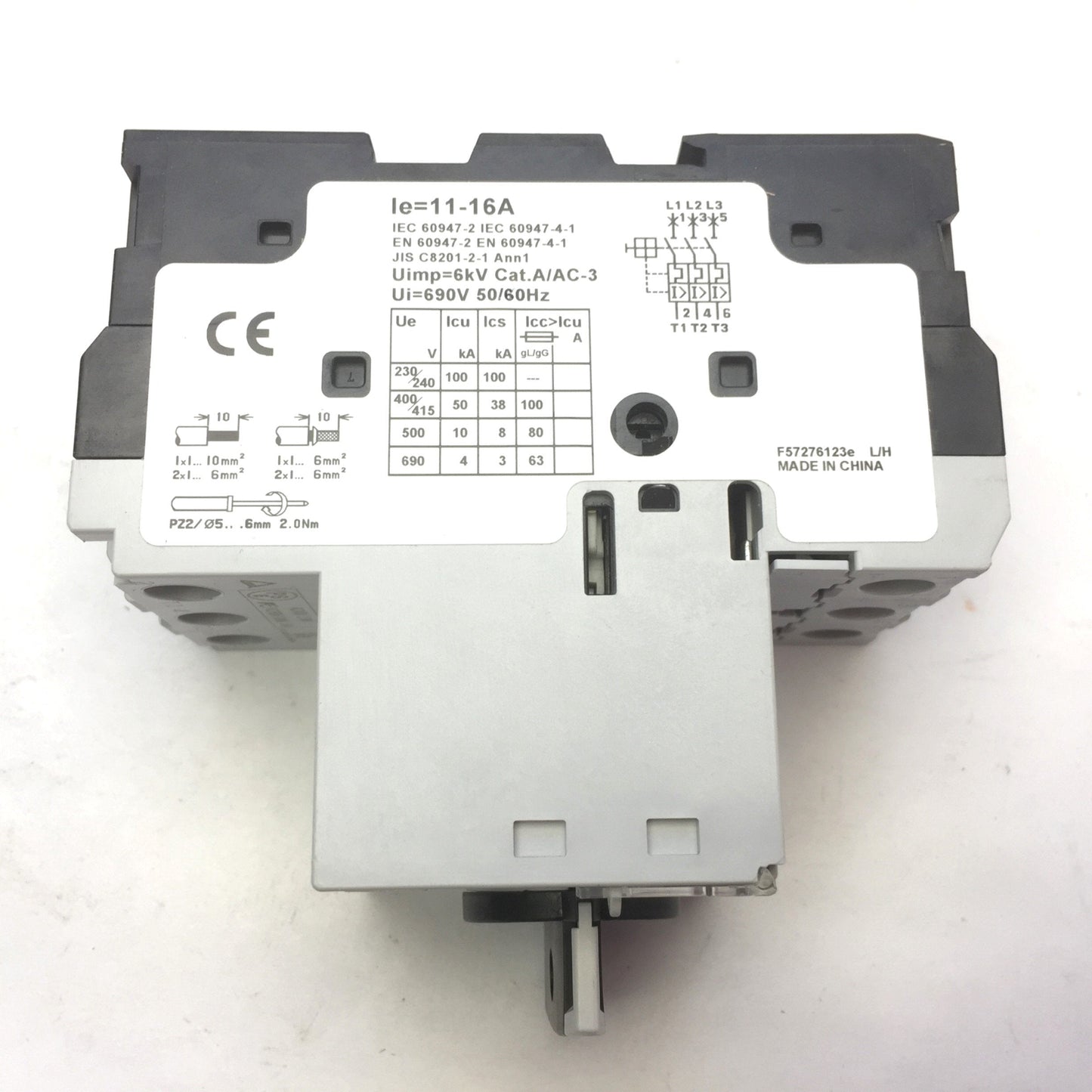 Used Fuji Electric BM3RHB-016 Manual Rotary Motor Starter, 3-NO, 10HP, 16A 600VAC