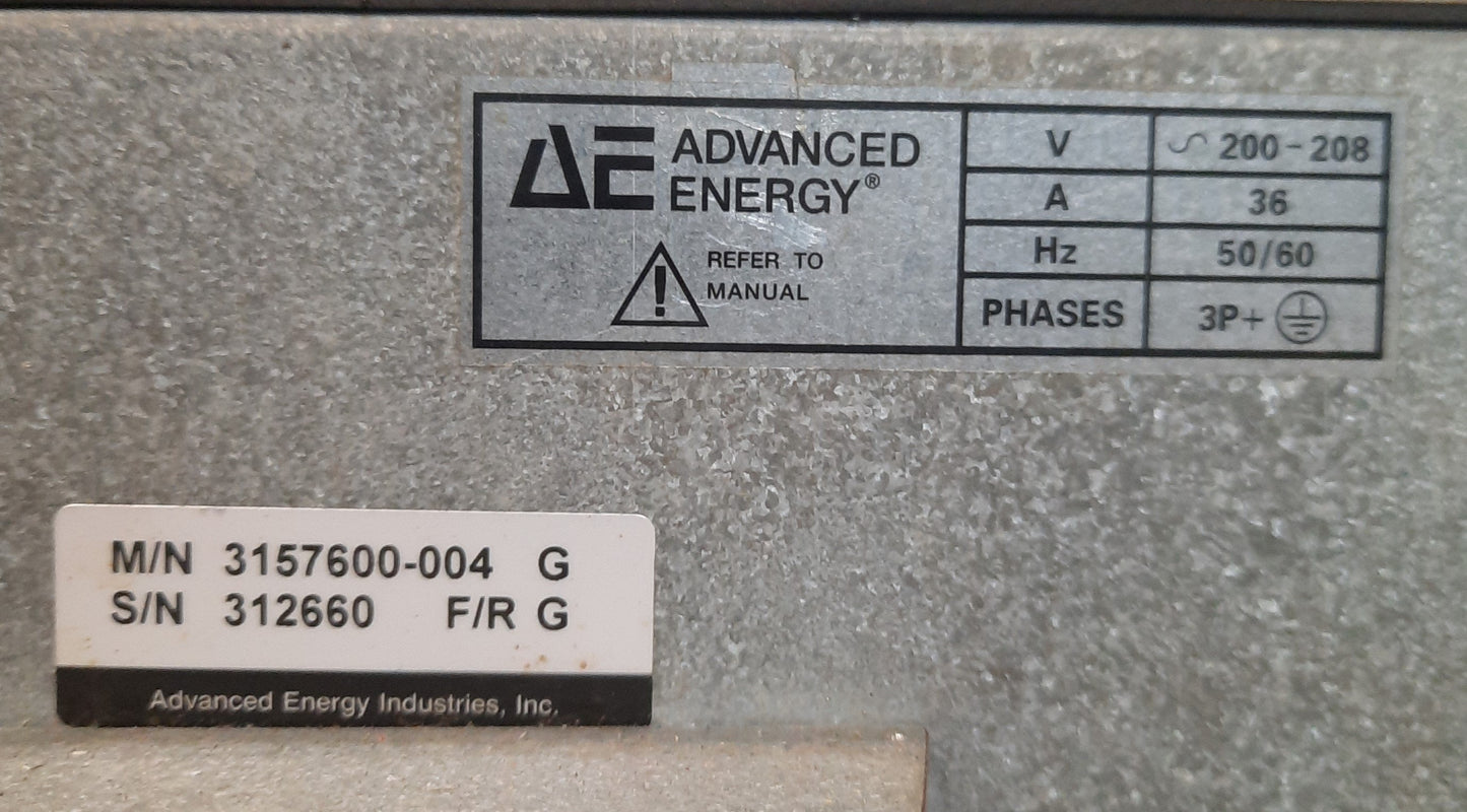 Used Advanced Energy 3157600-004 PEII Reactive Sputtering PSU 10kW 208VAC *Rust*