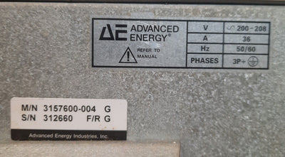 Used Advanced Energy 3157600-004 PEII Reactive Sputtering PSU 10kW 208VAC *Rust*