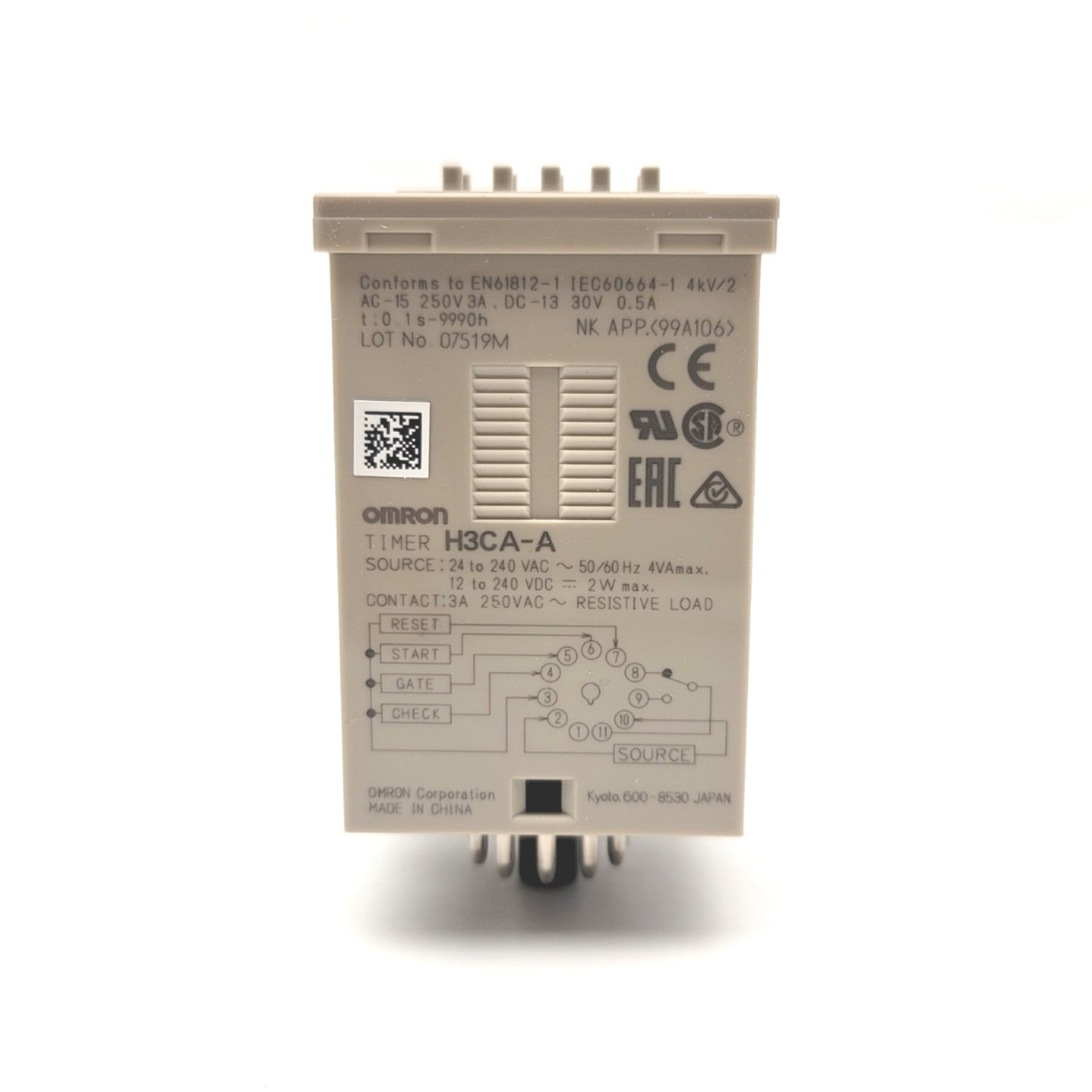 New – Open box Omron H3CA-A Solid State Timer 0.1s-9990hr, 24-240VAC/DC, Relay 250VAC 3A Max