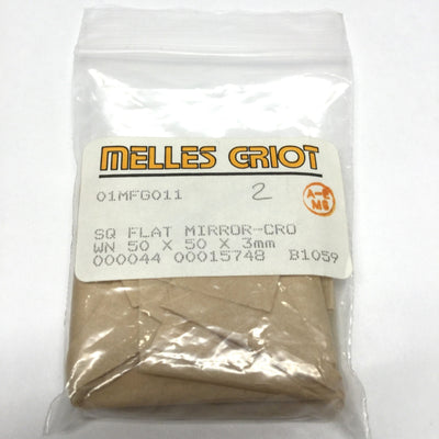 New – Open box Lot of 2 Melles Griot 01MFG011 Crown Glass Square Flat Optical Mirrors 50x50x3mm