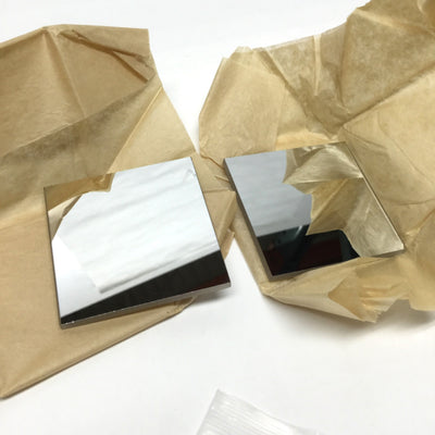 New – Open box Lot of 2 Melles Griot 01MFG011 Crown Glass Square Flat Optical Mirrors 50x50x3mm