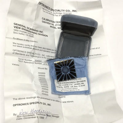 New – Open box View Engineering 2110546-1 NC Calibration Standard for Voyager Inspection CMM