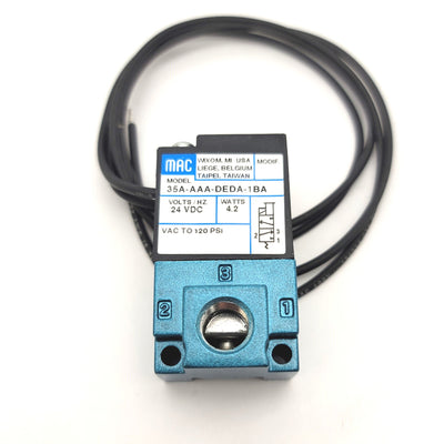 New – Open box Mac 35A-AAA-DEDA-1BA Direct Operated 3-Port Solenoid Valve 24VDC, Vacuum-120psi