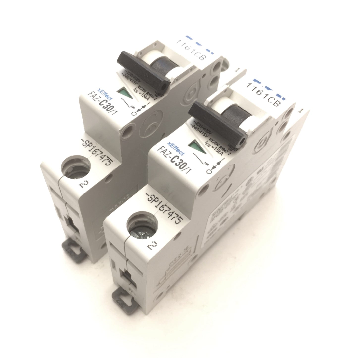 Used Lot of 2 Eaton FAZ-C30/1 Miniature Circuit Breaker 1-Pole, Trip C 277/480VAC 30A