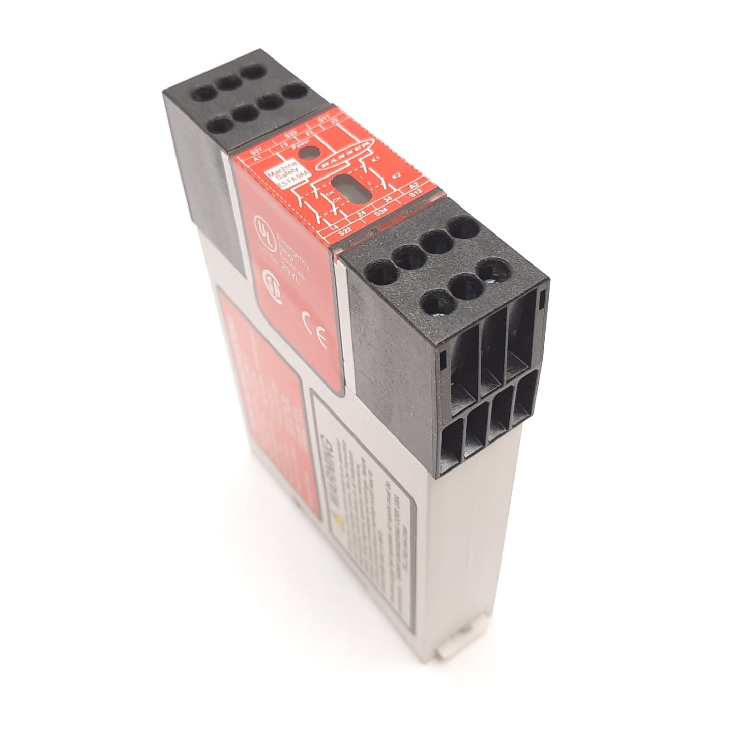 Used Banner ES-FA-9AA Emergency E-Stop Safety Relay Module 24VAC/DC, 3 N/O Contacts