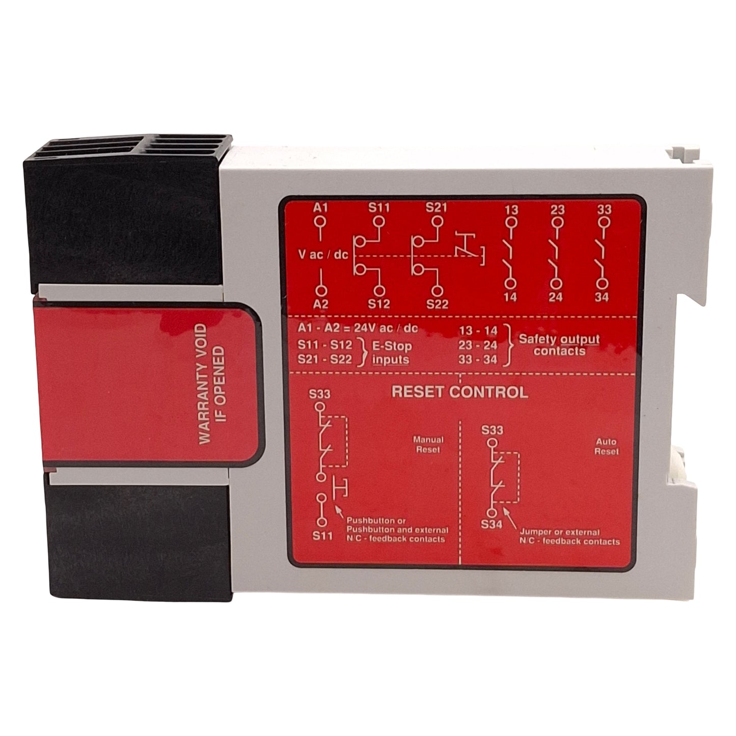 Used Banner ES-FA-9AA Emergency E-Stop Safety Relay Module 24VAC/DC, 3 N/O Contacts