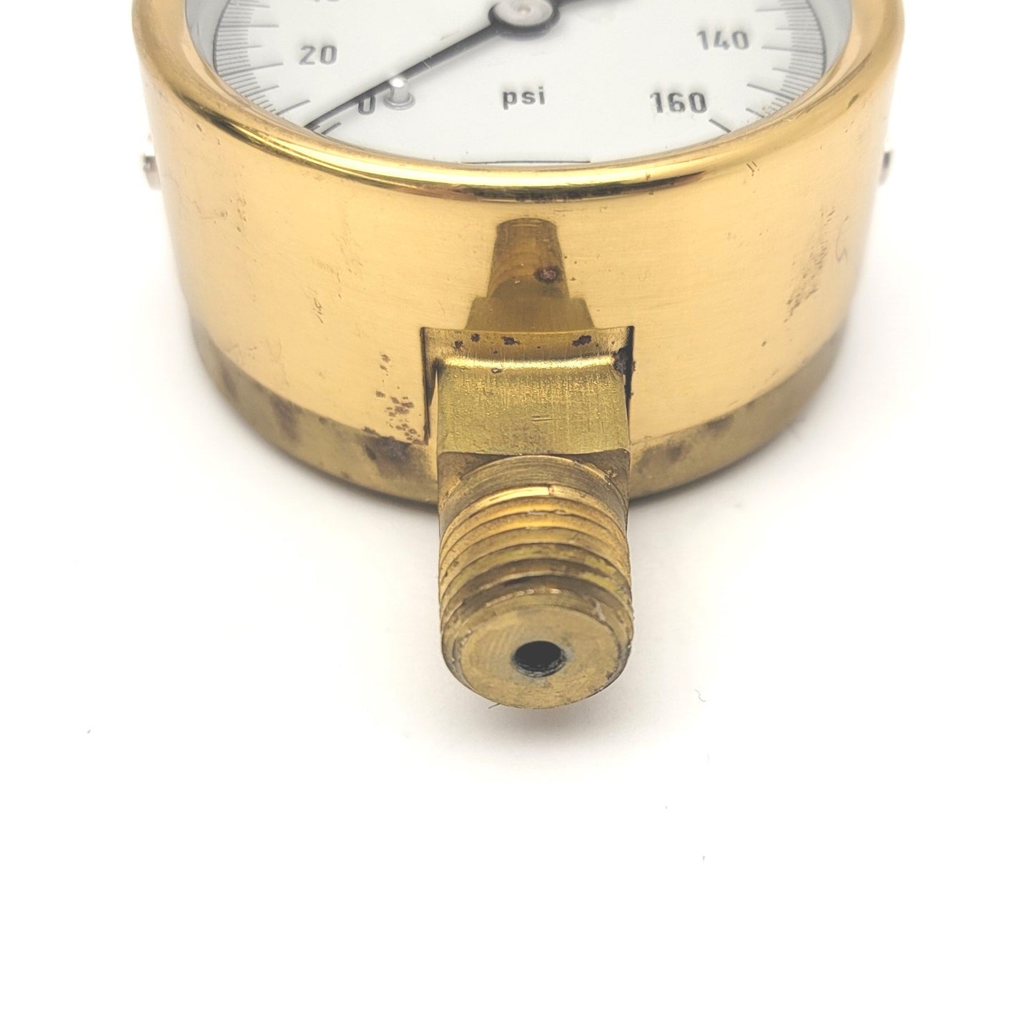 Used NOSHOK 25-300-160-psi Brass Case Liquid Filled Pressure Gauge 0-160psi 1/4"NPT