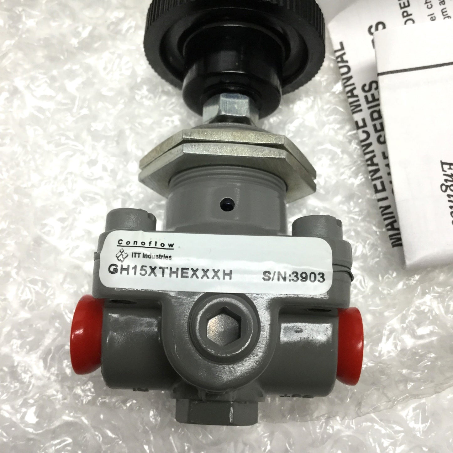 New – Open box ITT GH15 XTHEXXXH Conoflow Miniature Regulator, 300psi Max Input, 1/4" NPT Ports