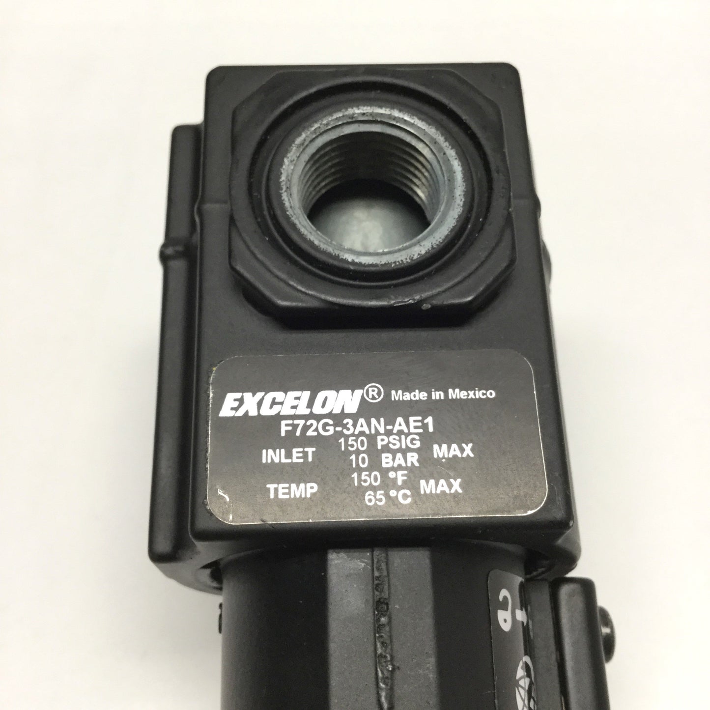 Used Norgren F72G-3AN-AE1 Excelon Air Filter 150psi, 3/8" NPT, 5µm, Auto Drain