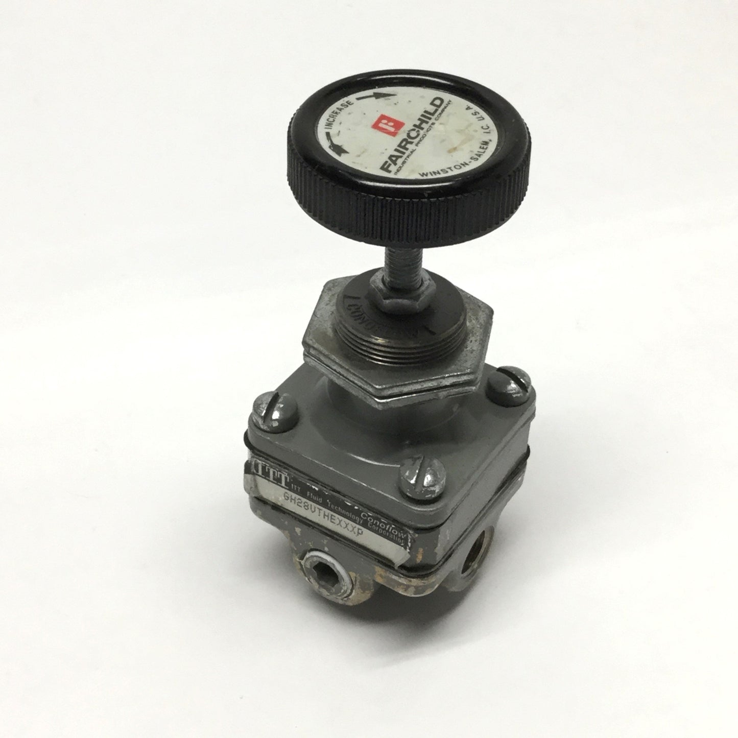 Used ITT GH28VTHEXXXP Conoflow Miniature Vacuum Regulator, 0-30inHg, 1/4" NPT