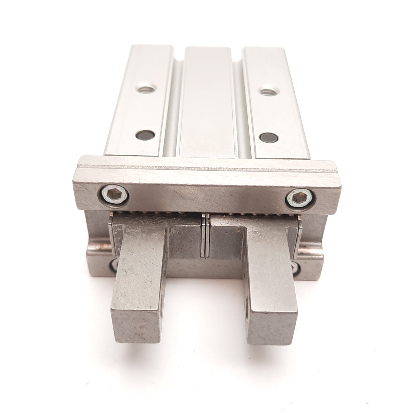 Used SMC MHZ2-25D Parallel Air Gripper, Bore: 25mm, Stroke: 14mm, Ports: M5x0.8
