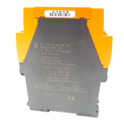 Used E Dold & Sohne KG LG5925.48/61 Emergency Stop Module Safety Relay