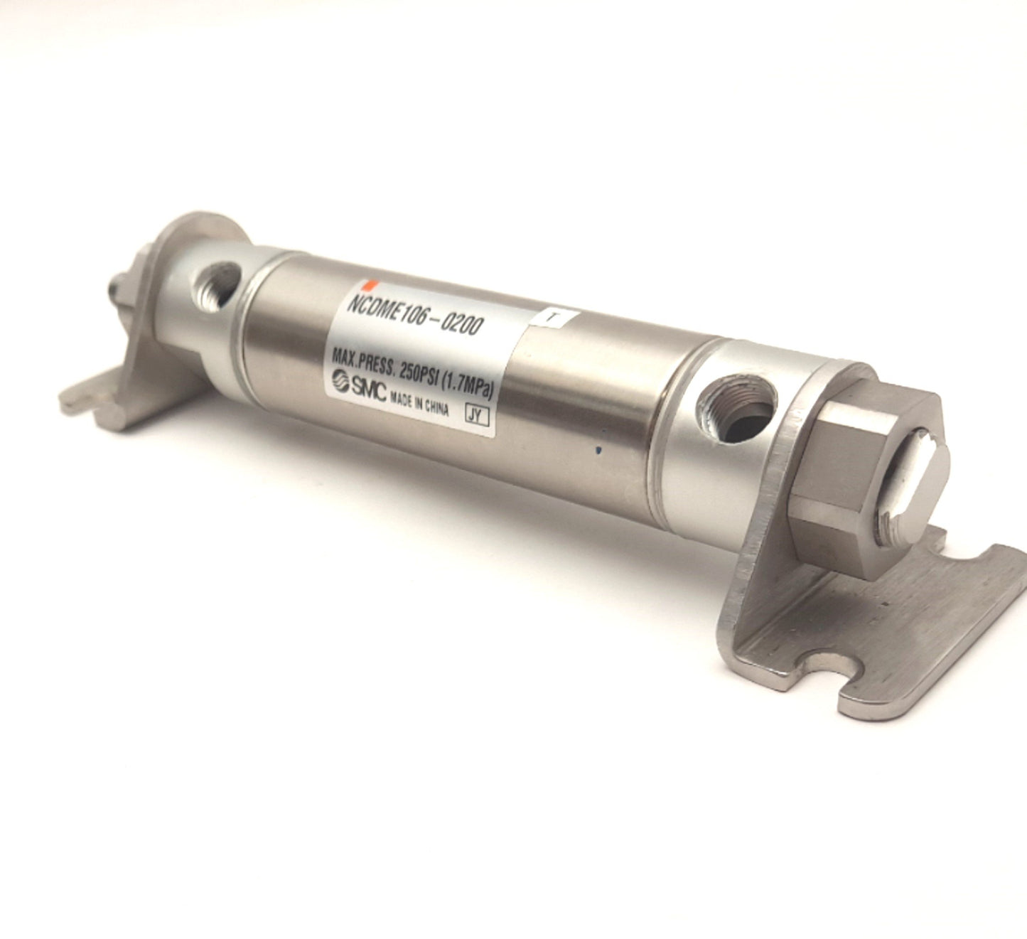 Used SMC NCDMW106-0200 Air cylinder 1-1/16" Bore 2" Stroke 1/8" Port 250 PSI