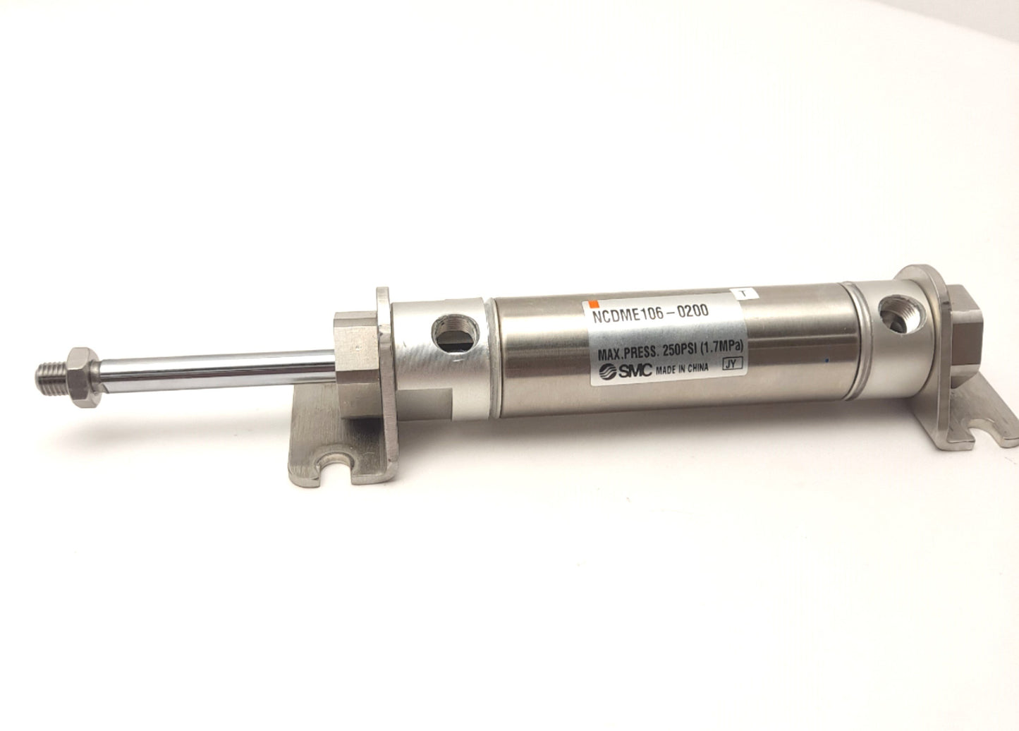 Used SMC NCDMW106-0200 Air cylinder 1-1/16" Bore 2" Stroke 1/8" Port 250 PSI