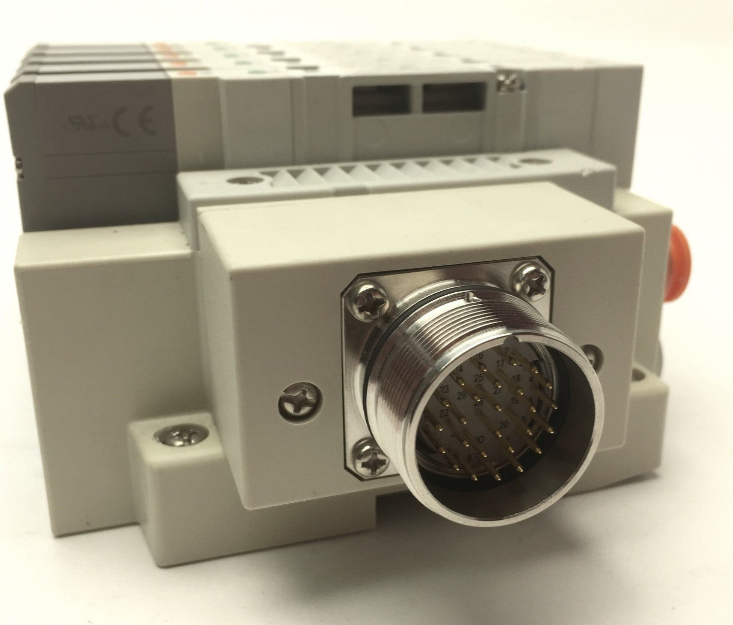 Used SMC Manifold w/ 5x SV2400-5FU Pneumatic Solenoid Valves, Coil Voltage: 24VDC
