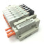 Used SMC Manifold w/ 6x SV2400-5FU Pneumatic Solenoid Valves, Coil Voltage: 24VDC