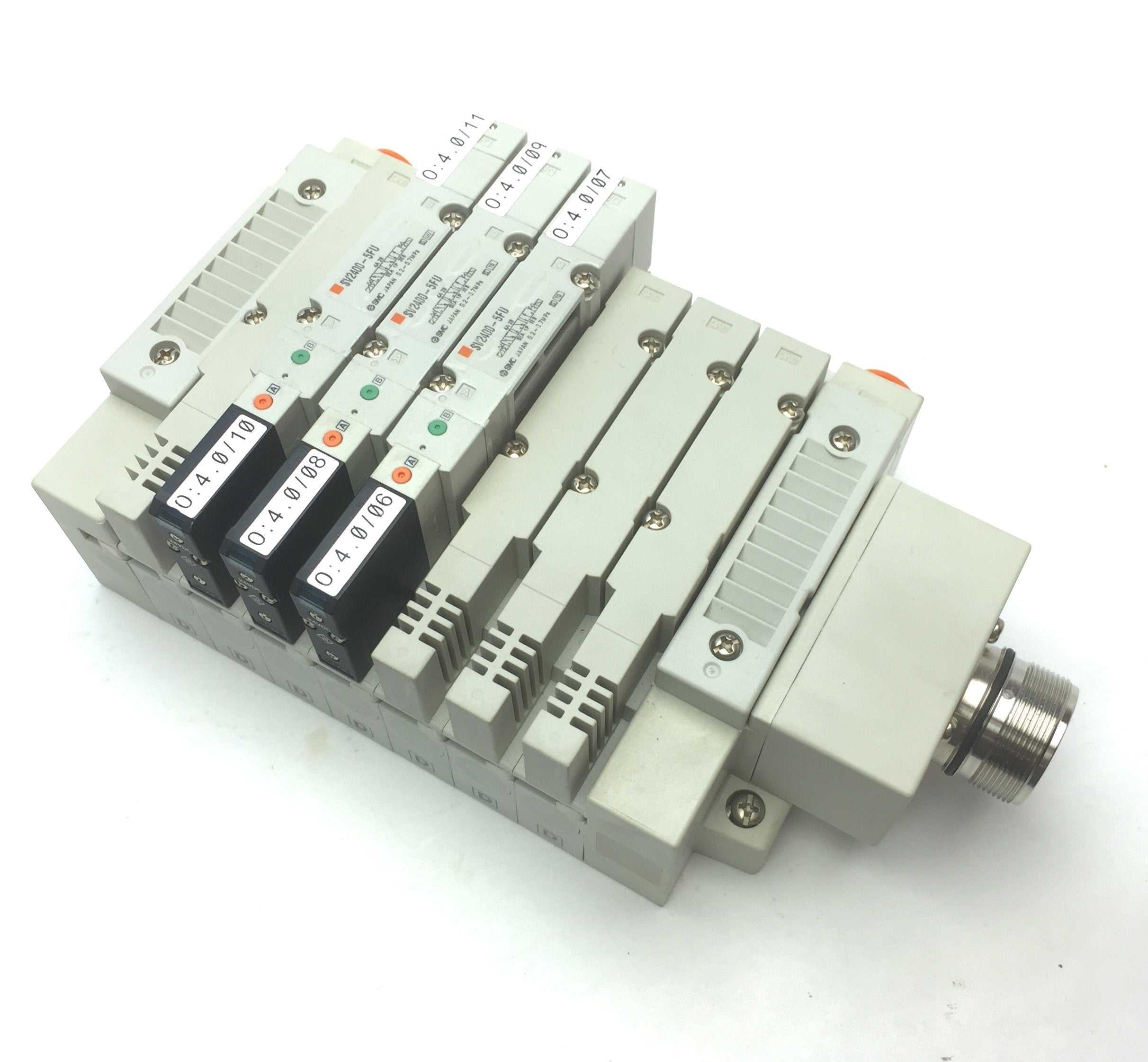 Smc Relay Module SMC Manifold w/ 3x SV2400-5FU Pneumatic Solenoid Valves, Coil Voltage ...