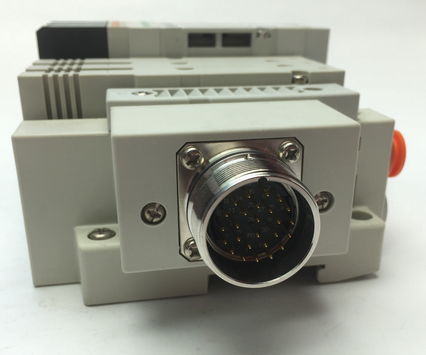 Used SMC Manifold w/ 3x SV2400-5FU Pneumatic Solenoid Valves, Coil Voltage: 24VDC