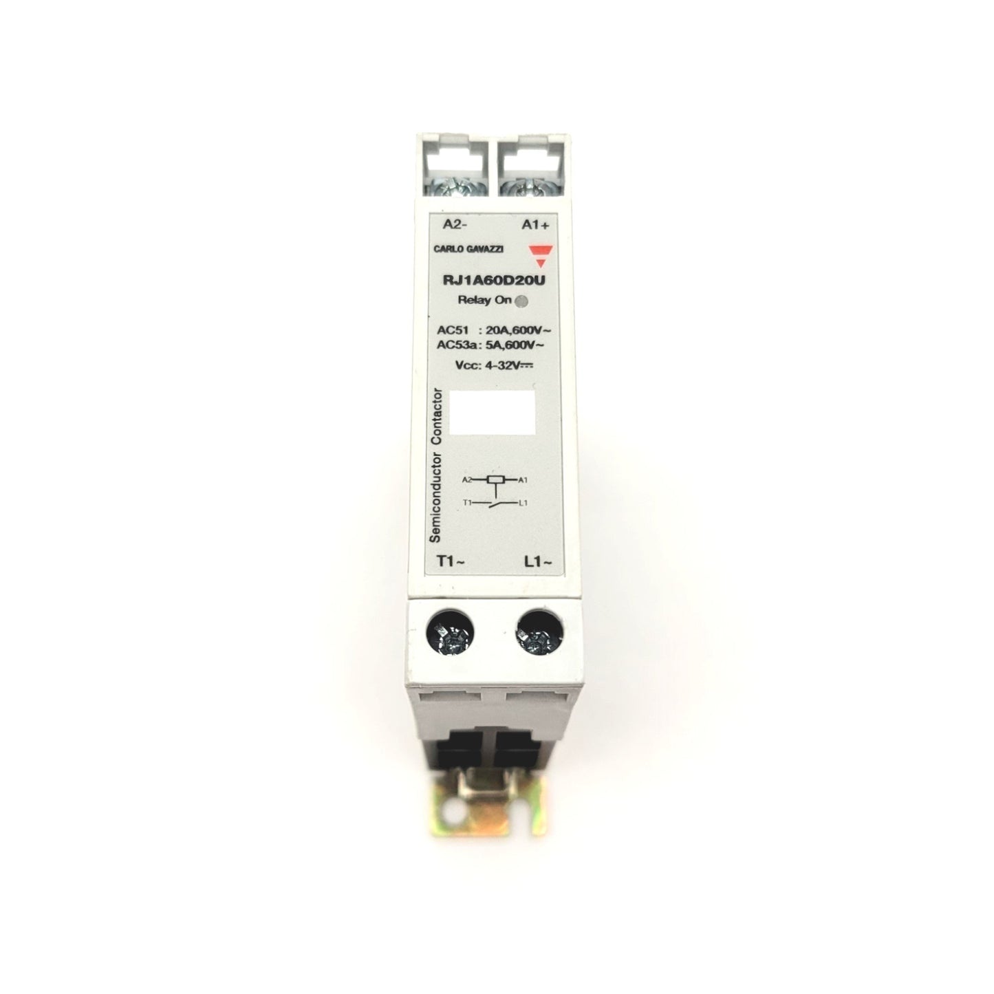 Used Carlo Gavazzi Rj1A60D20U Solid State Contactor With Heatsink 4-32VDC, 600VAC 20A
