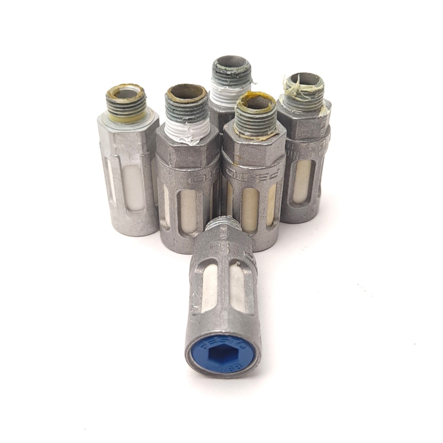 Used Lot Of 6 Festo U-1/8B Pneumatic Muffler 1/8 Thread Press. Range 0-150 PSI