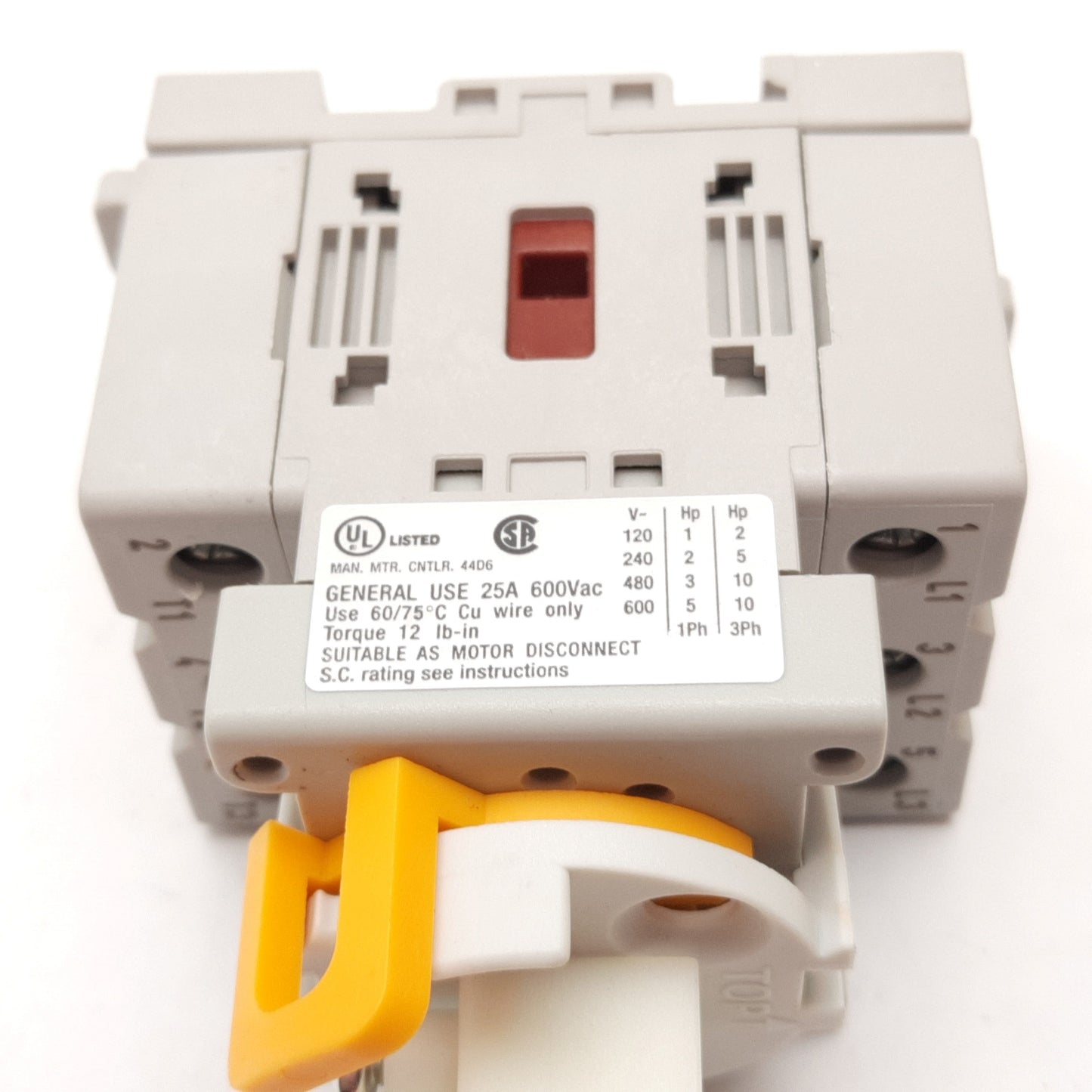 Used Allen Bradley 194E-A25-1753 B Load Disconnect Switch 25A 3-Pole, 7.5" Rod