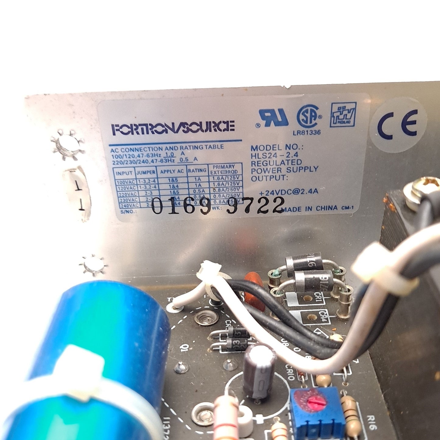 Used Fortron/Source HLS24-2.4 Regulated Power Supply Out: 24VDC @ 2.4A In: 120/240VAC