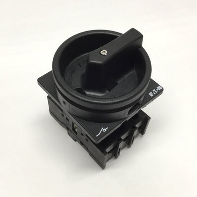 Used Eaton P1-25 ON-OFF Disconnect Switch, 3-Pole, 90° Throw, 15HP Max, 600VAC 25A