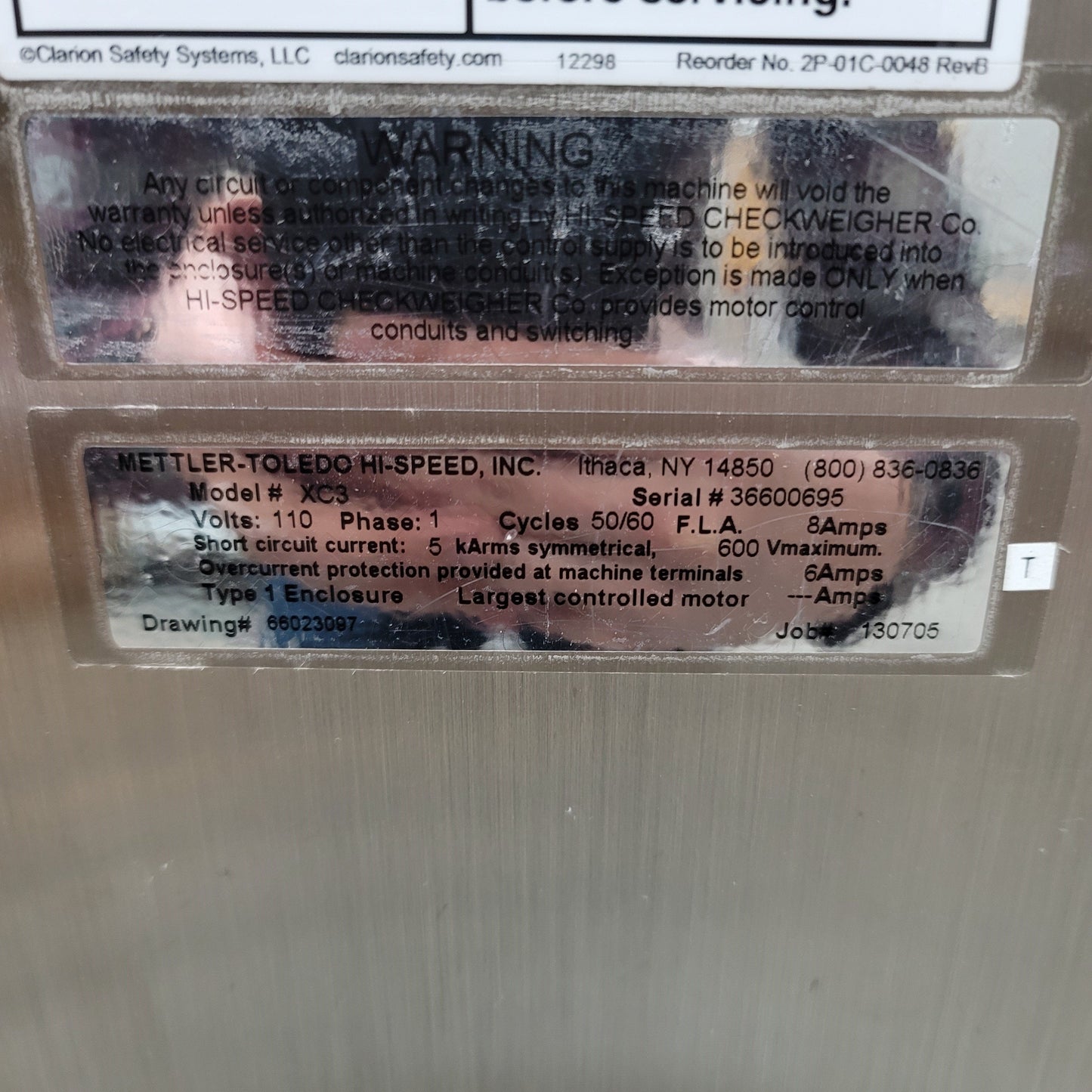 Used Mettler Toledo XC3 Hi-Speed Checkweigher Weighing Conveyor 0-3000g 110VAC 100ppm