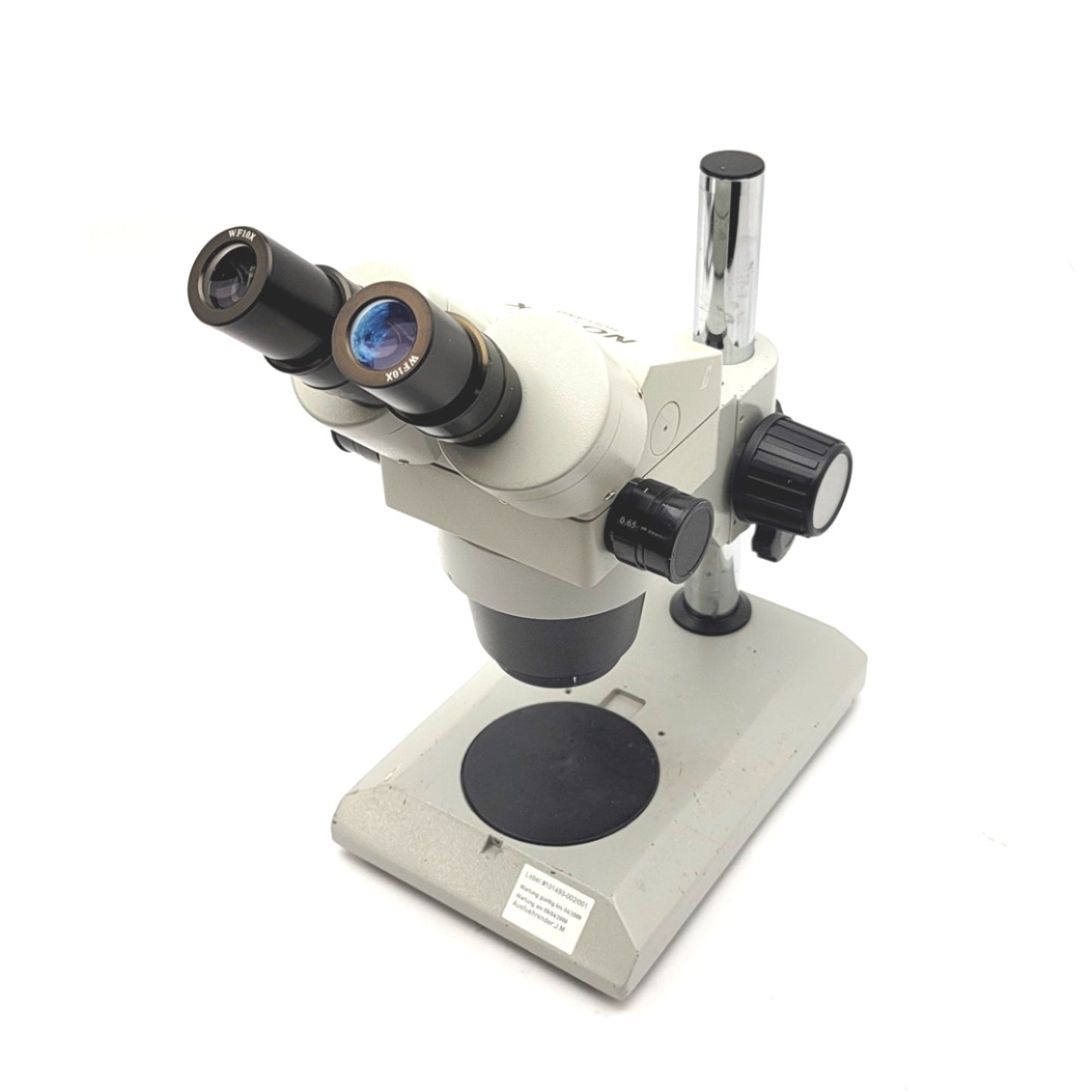 Used NOVEX RZB-PL Binocular Zoom Stereo Microscope With Base 6.5x To 45x Zoom, 90mmWD