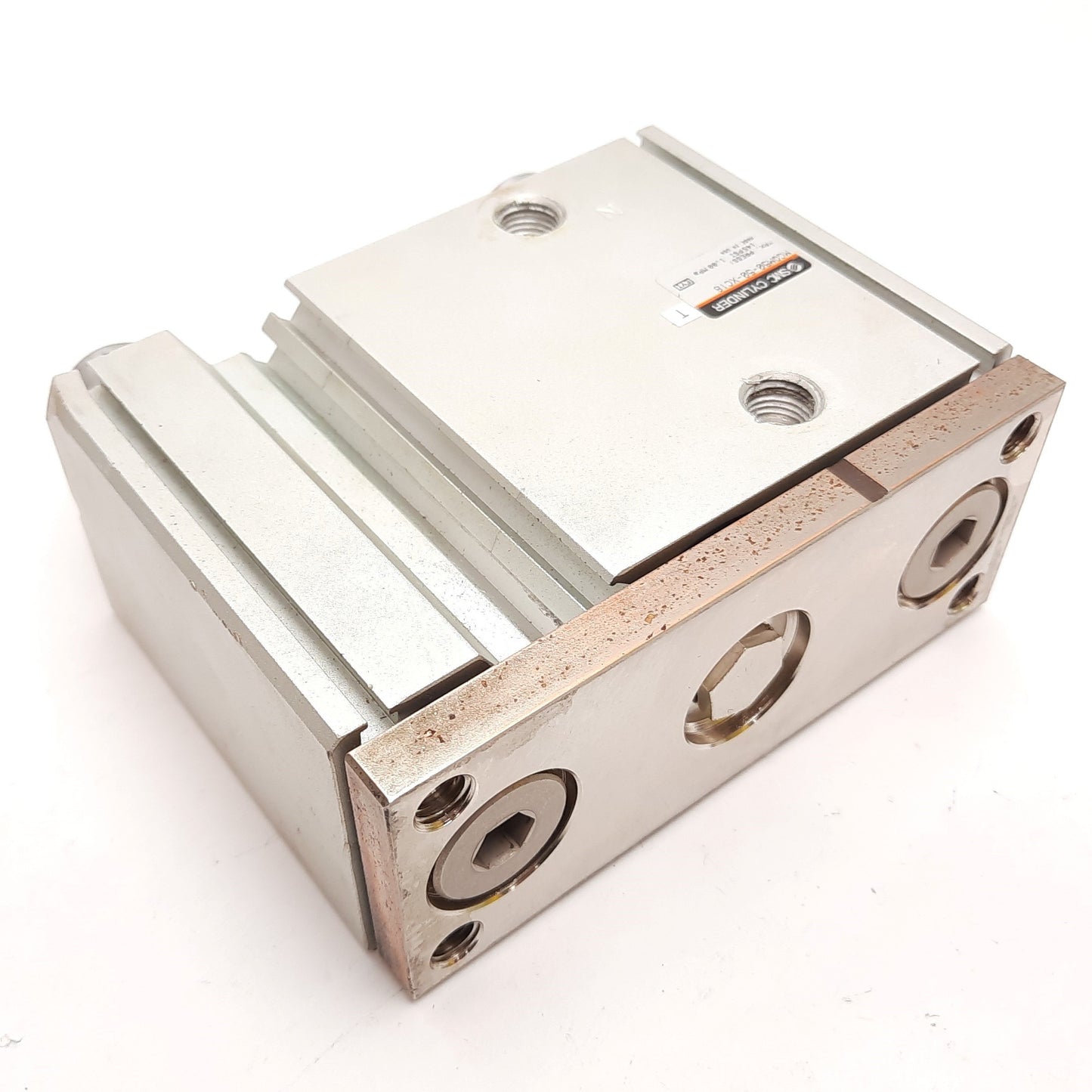 Used SMC MGQM50-50-XC18 Guided Cylinder, Ø50mm Bore, 50mm Stroke, *Dented/Rust*