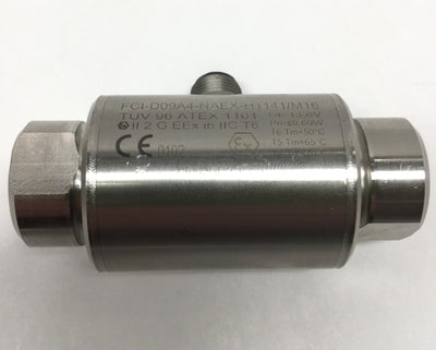 Used Turck FCI-D09A4-NAEX-H1141/M16 Inline Flow Sensor, 0.05 to 0.9 l/min, 13.6V