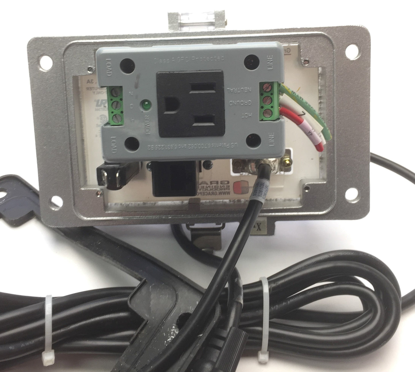 Used Grace P-P1R2-M3RF3 Panel Interface Connector DB9, RJ45, GFI Duplex Outlet Type 4