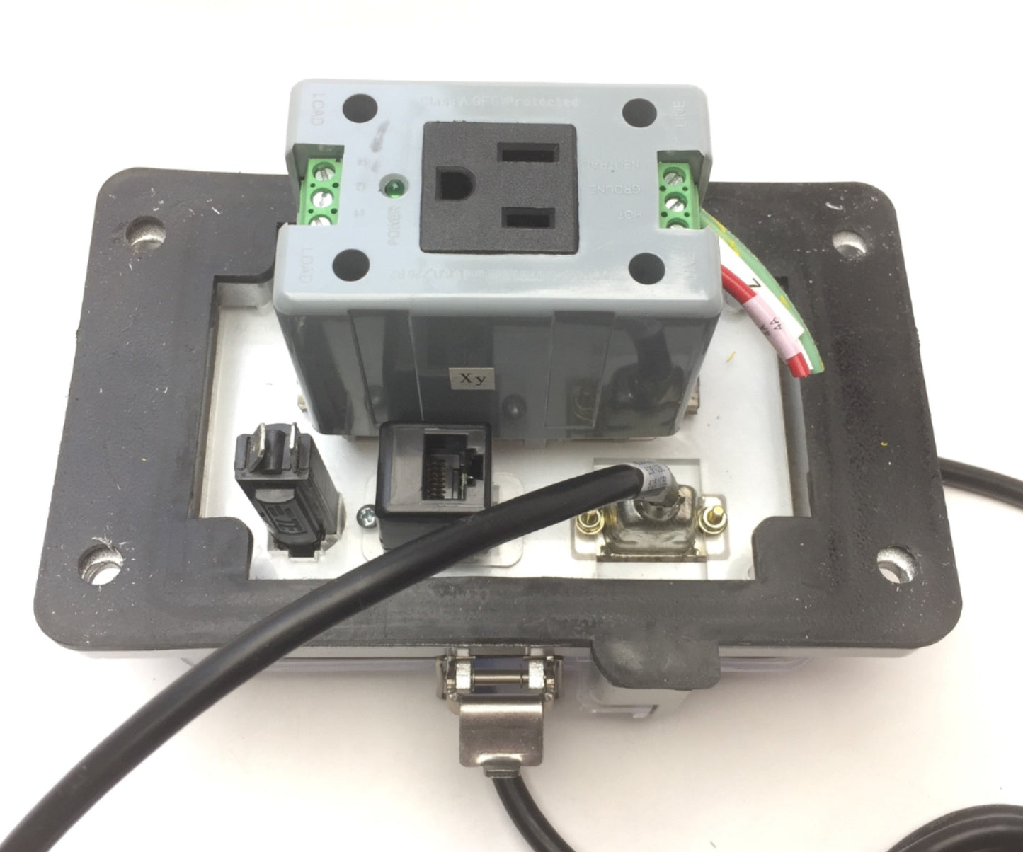 Used Grace P-P1R2-M3RF3 Panel Interface Connector DB9, RJ45, GFI Duplex Outlet Type 4