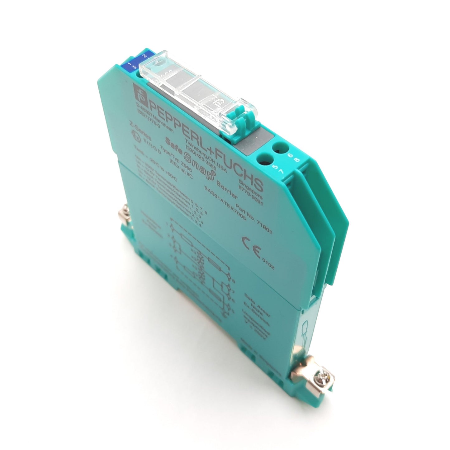 Used Pepperl Fuchs Z966 Safe Snap Barrier Safety Module, 2-Channel, 250V In, 12V Out
