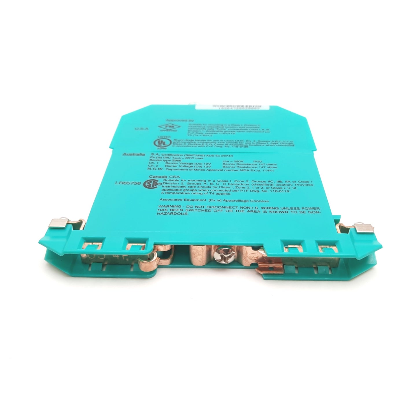 Used Pepperl Fuchs Z966 Safe Snap Barrier Safety Module, 2-Channel, 250V In, 12V Out