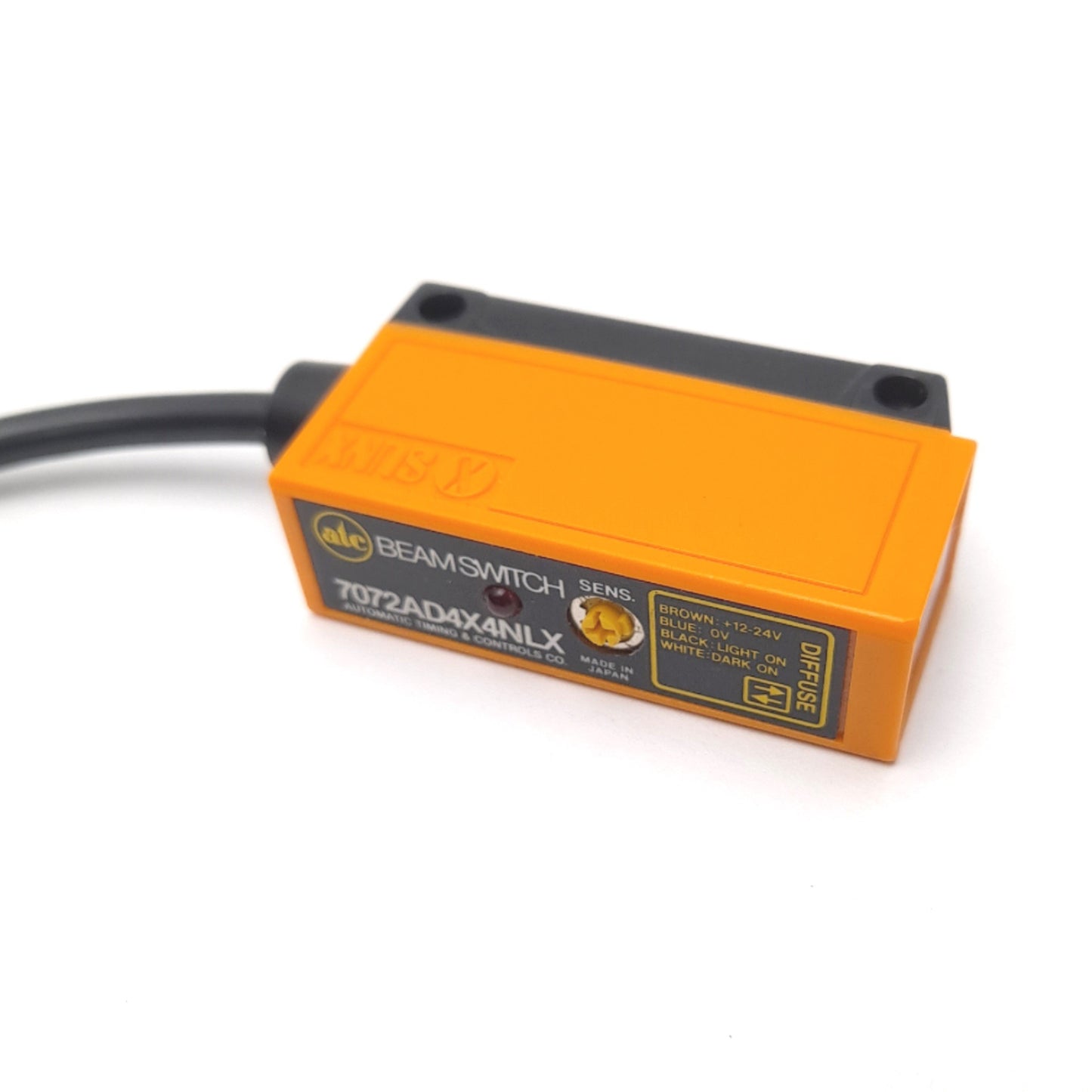 Used Sunx 7072AD4X4NLX Photoelectric Beam Switch 12-24 VDC 6 Pin Male Cable