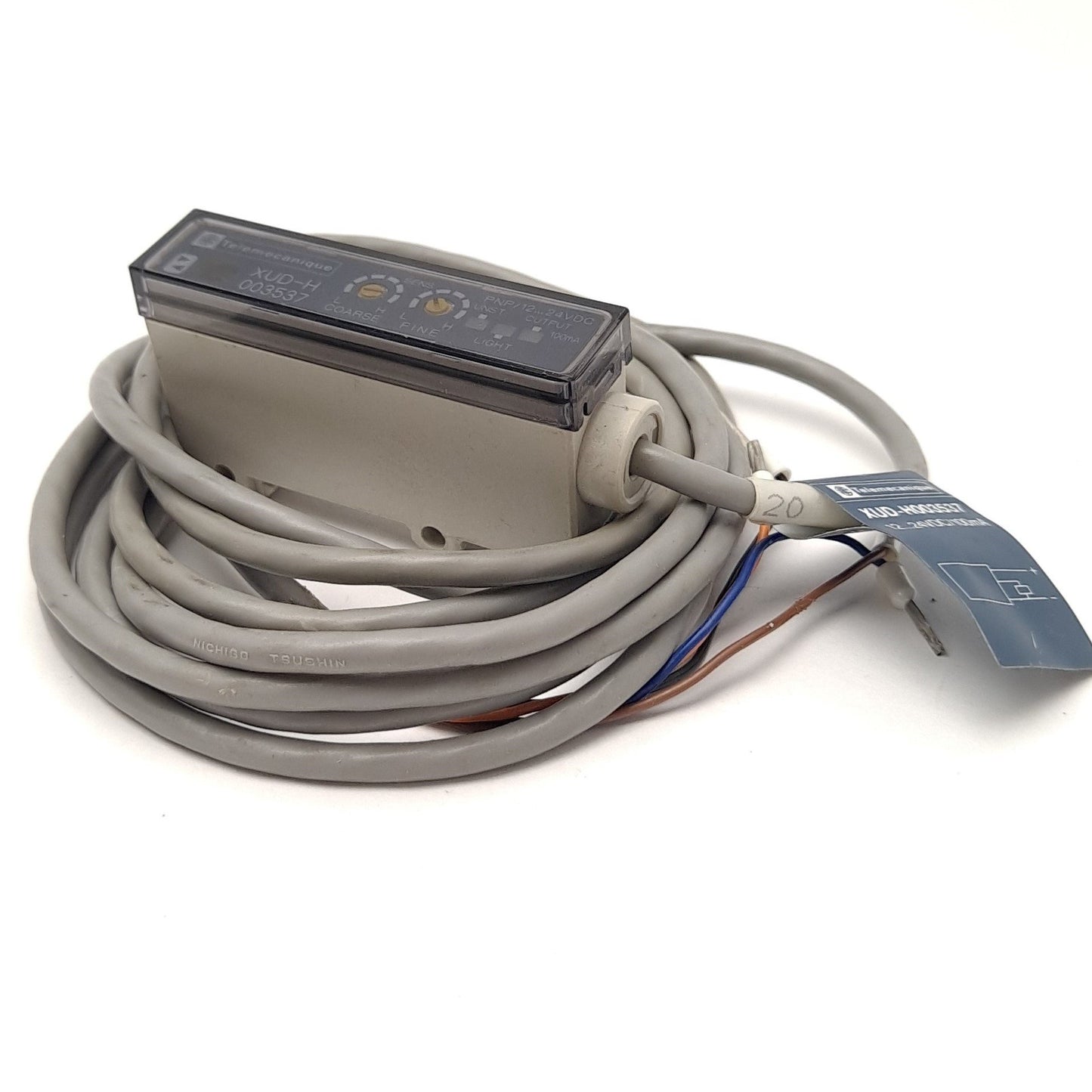 Used Telemecanique XUD-H003537 Photoelectric Fiber Optic Sensor /Amp. 12-24 VDC
